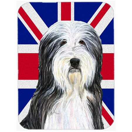 Skilledpower 7.75 x 9.25 In. Bearded Collie With English Union Jack British Flag Mouse Pad, Hot Pad Or Trivet SK248074